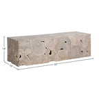 Scarlett 55-inch Rectangular Bleached Teak Root Solid Bench