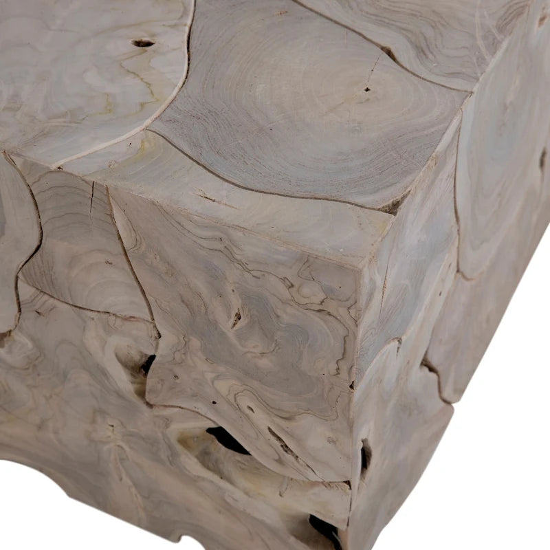 Scarlett 55-inch Rectangular Bleached Teak Root Solid Bench