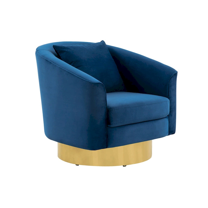 SAFAVIEH Couture Denecia Swivel Barrel Chair - 32.5  W x 32.1  L x 30.1  H - 33Wx32Dx30H