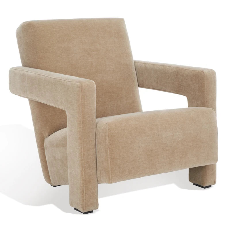SAFAVIEH Couture Joffrette Modern Velvet Accent Chair - 27 In. W x 35 In. D x 30 In. H - 27Wx35Dx30H