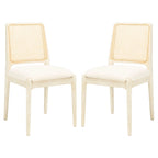 SAFAVIEH Sylva Rattan Cushion Dining Chair (Set of 2) - 19  W x 17.5  L x 32  H - 19Wx18Dx32H