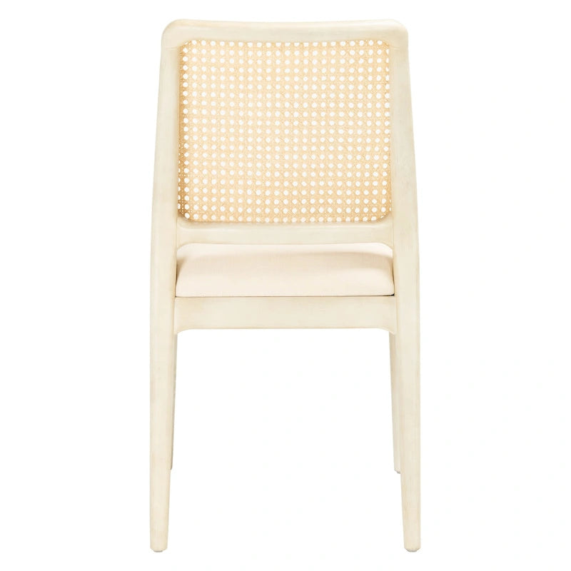 SAFAVIEH Sylva Rattan Cushion Dining Chair (Set of 2) - 19  W x 17.5  L x 32  H - 19Wx18Dx32H