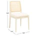 SAFAVIEH Sylva Rattan Cushion Dining Chair (Set of 2) - 19  W x 17.5  L x 32  H - 19Wx18Dx32H