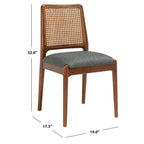 SAFAVIEH Sylva Rattan Cushion Dining Chair (Set of 2) - 19  W x 17.5  L x 32  H - 19Wx18Dx32H