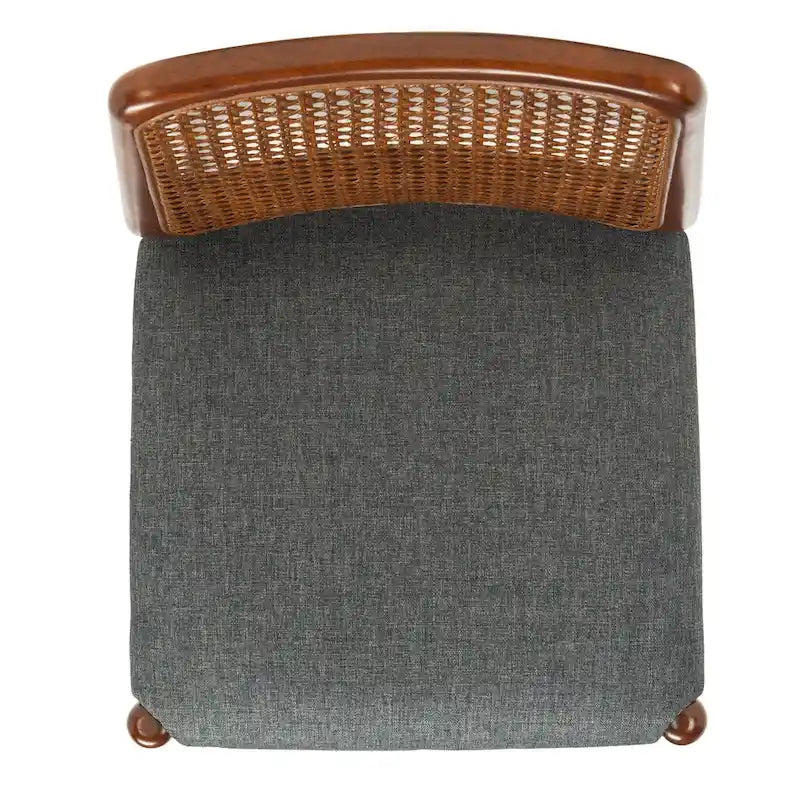 SAFAVIEH Sylva Rattan Cushion Dining Chair (Set of 2) - 19  W x 17.5  L x 32  H - 19Wx18Dx32H