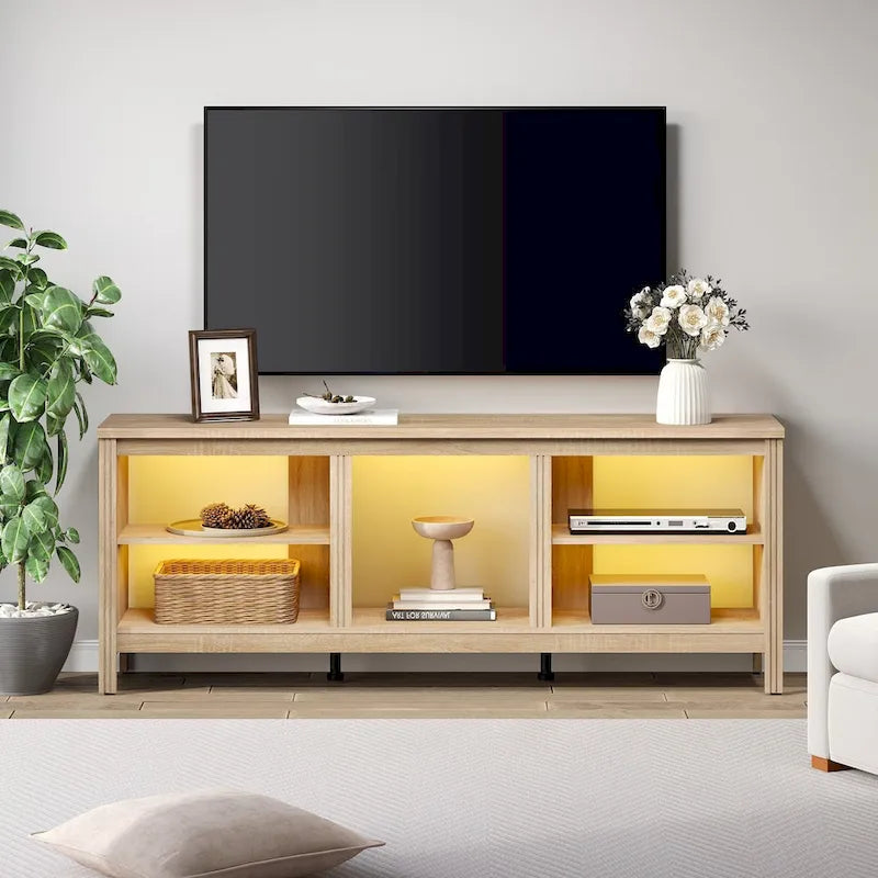 Classical 70 Inch TV Stand, TV Console Table for 75 Inch TV with LED