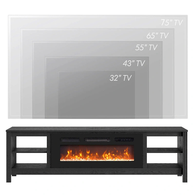 Classical 70 Inch TV Stand, TV Console Table for 75 Inch TV with LED