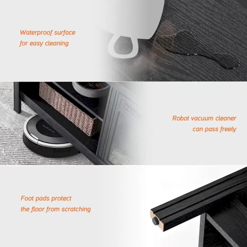 Classical 70 Inch TV Stand, TV Console Table for 75 Inch TV with LED