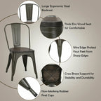 Gymax Set of 4 Metal Dining Side Chair Wood Seat Stackable Bistro Cafe - See details