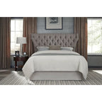 Melina Upholstered Footboard Storage Bed in Gray Linen