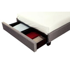 Melina Upholstered Footboard Storage Bed in Gray Linen