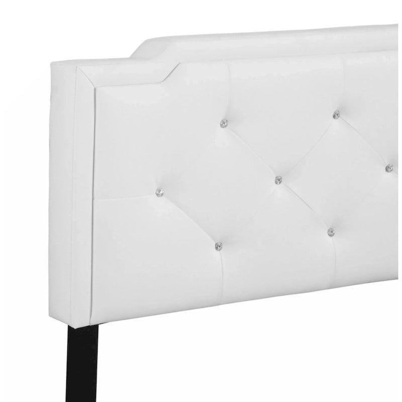 White PU Platform Bed, Queen Size