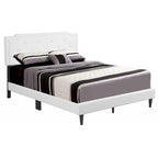 White PU Platform Bed, Queen Size