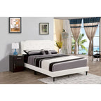 White PU Platform Bed, Queen Size
