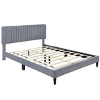 Queen Size Upholstered Platform Bed,No Box Spring Needed, Velvet Fabric