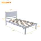 Wood Platform Bed with Headboard