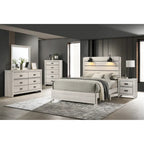 Edyth 3 Piece White LED Panel Bedroom Set