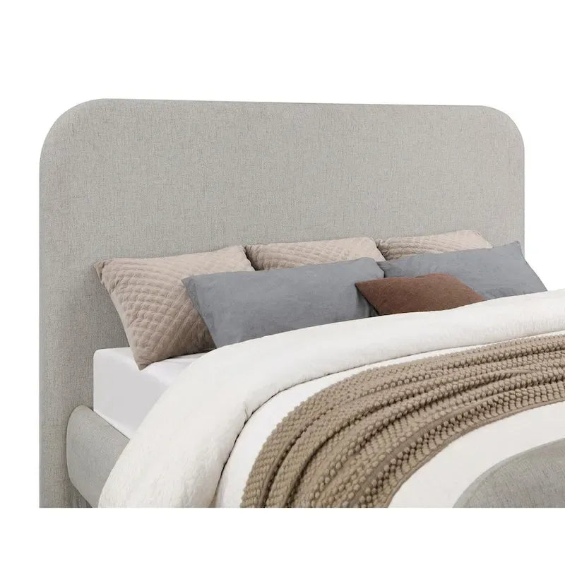 Kendra Grey Upholstered Platform Bed