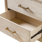 Furniture of America Drayden Transitional Oak Solid Wood 3-Piece Bed and 2 Nightstand Bedroom Set