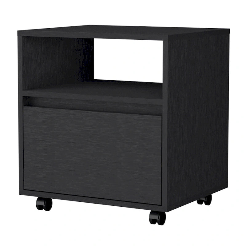Contemporary Nightstand with Spacious Drawer and Open Top Shelf