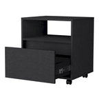 Contemporary Nightstand with Spacious Drawer and Open Top Shelf