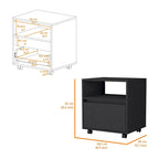 Contemporary Nightstand with Spacious Drawer and Open Top Shelf
