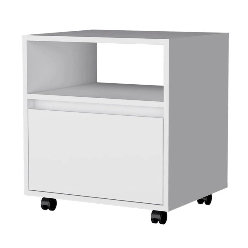 Contemporary Nightstand with Spacious Drawer and Open Top Shelf