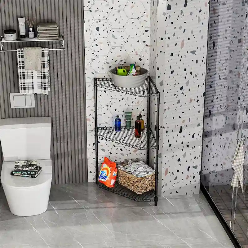 6 Tier Shelf Heavy Duty Free Standing Corner Storage Display Rack