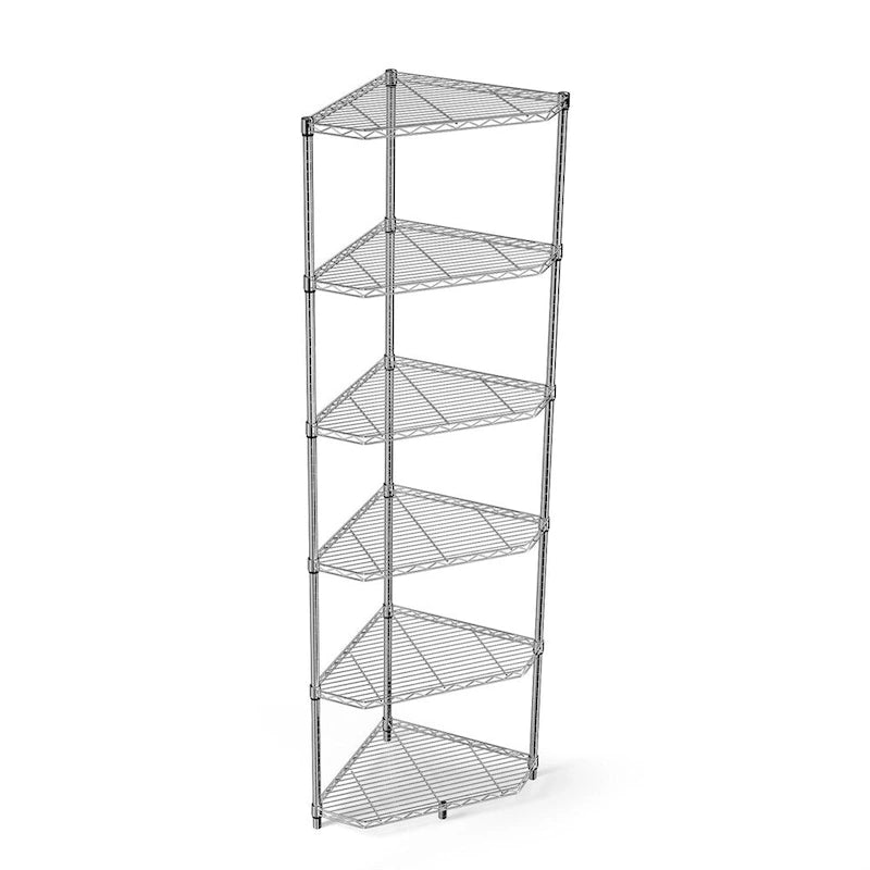 6 Tier Shelf Heavy Duty Free Standing Corner Storage Display Rack