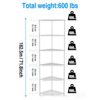 6 Tier Shelf Heavy Duty Free Standing Corner Storage Display Rack