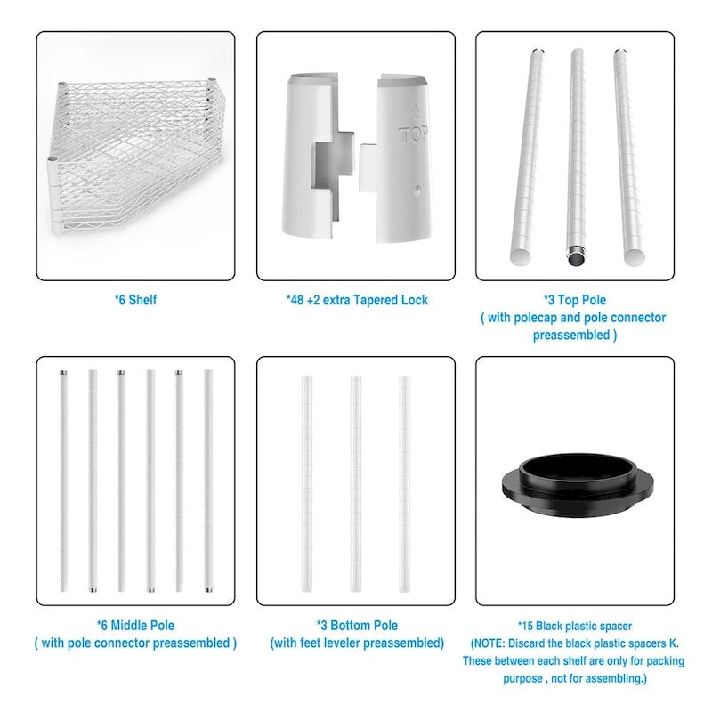 6 Tier Shelf Heavy Duty Free Standing Corner Storage Display Rack