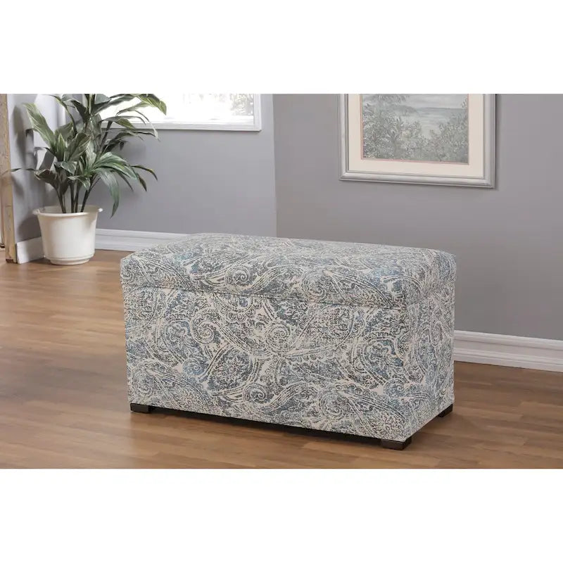 Angela Transitional Living Room Storage Trunk Bench
