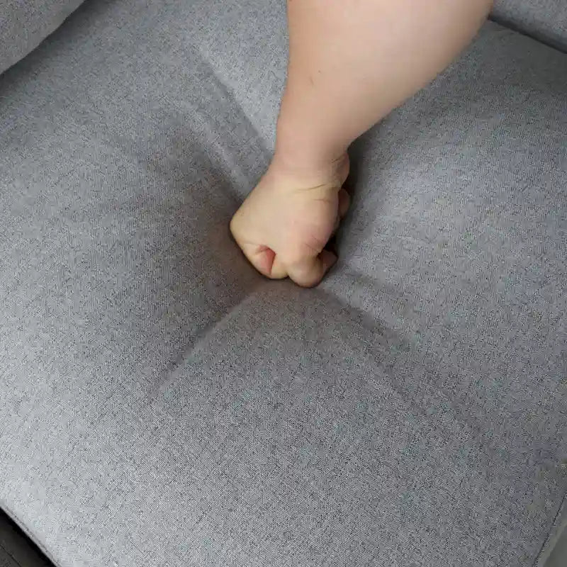 Linen Fabric Upholstered Sofa with Storage, 3-Seater Couch with Solid Wood Frame, Round Arms, and Removable Cushion Cover