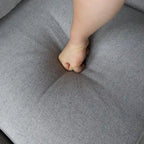 Linen Fabric Upholstered Sofa with Storage, 3-Seater Couch with Solid Wood Frame, Round Arms, and Removable Cushion Cover