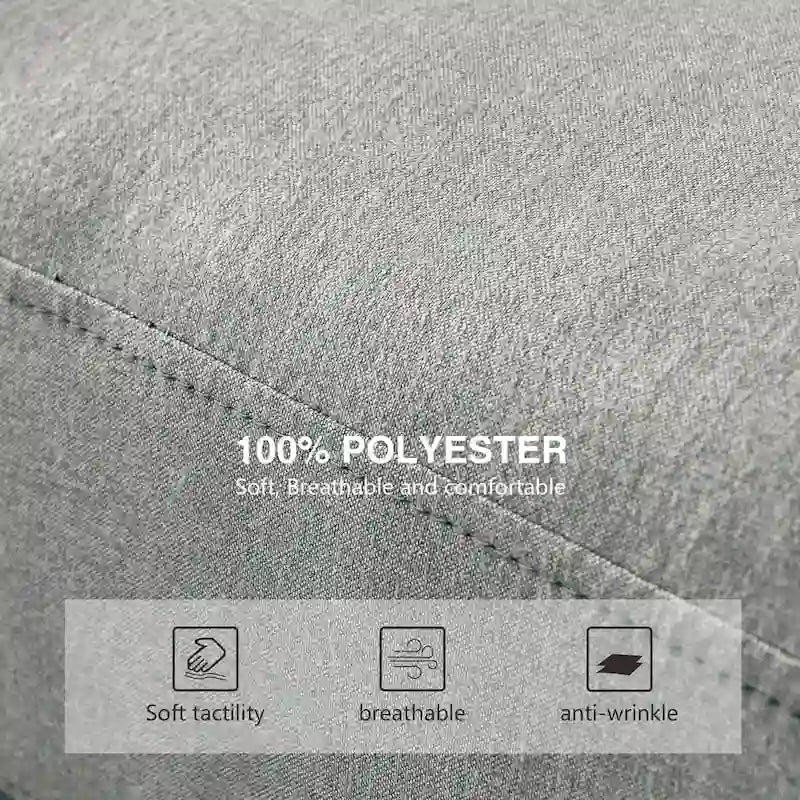 Linen Fabric Upholstered Sofa with Storage, 3-Seater Couch with Solid Wood Frame, Round Arms, and Removable Cushion Cover