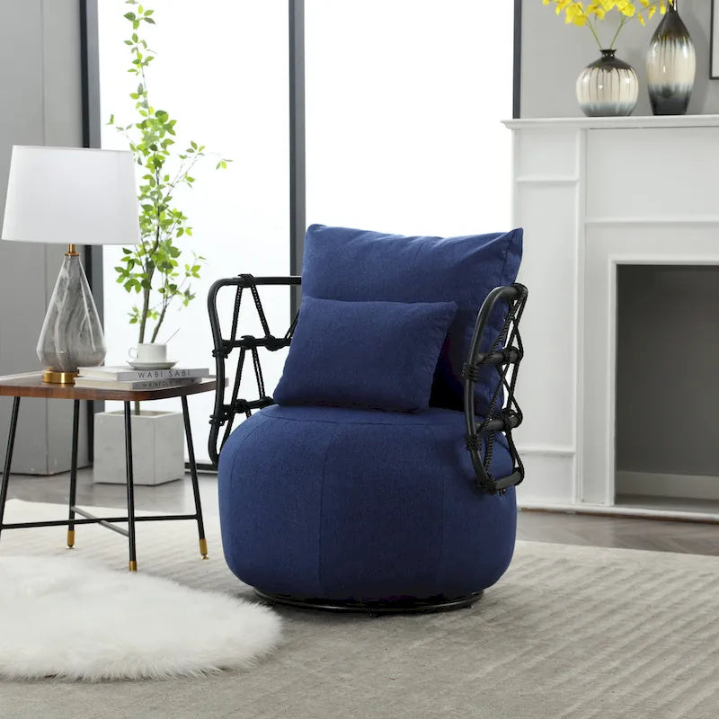 Upholstered Swivel Accent Chair Living Room Chair