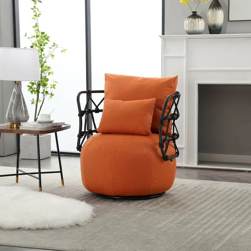 Upholstered Swivel Accent Chair Living Room Chair