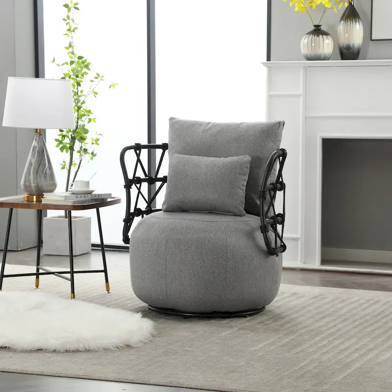Upholstered Swivel Accent Chair Living Room Chair