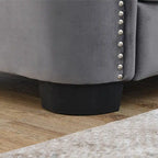 59 Modern Velvet Sofa,2-Seater Sofa,Upholstered Tufted Backrests with Nailhead Arms and 2 Cushions for Living Room