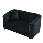 59 Modern Velvet Sofa,2-Seater Sofa,Upholstered Tufted Backrests with Nailhead Arms and 2 Cushions for Living Room