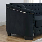 59 Modern Velvet Sofa,2-Seater Sofa,Upholstered Tufted Backrests with Nailhead Arms and 2 Cushions for Living Room