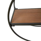 Isabella Round Wood-Metal Modern Wall Shelf - 17.25 H x 23 W x 5.5 D