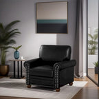 Living Room Sofa Single Seat Chair with Wood Leg Faux Leather