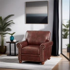 Living Room Sofa Single Seat Chair with Wood Leg Faux Leather