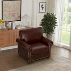 Living Room Sofa Single Seat Chair with Wood Leg Faux Leather