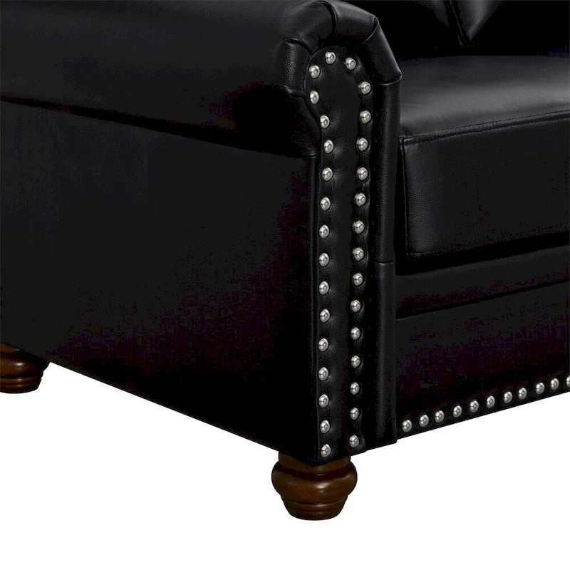 Living Room Sofa Single Seat Chair with Wood Leg Faux Leather