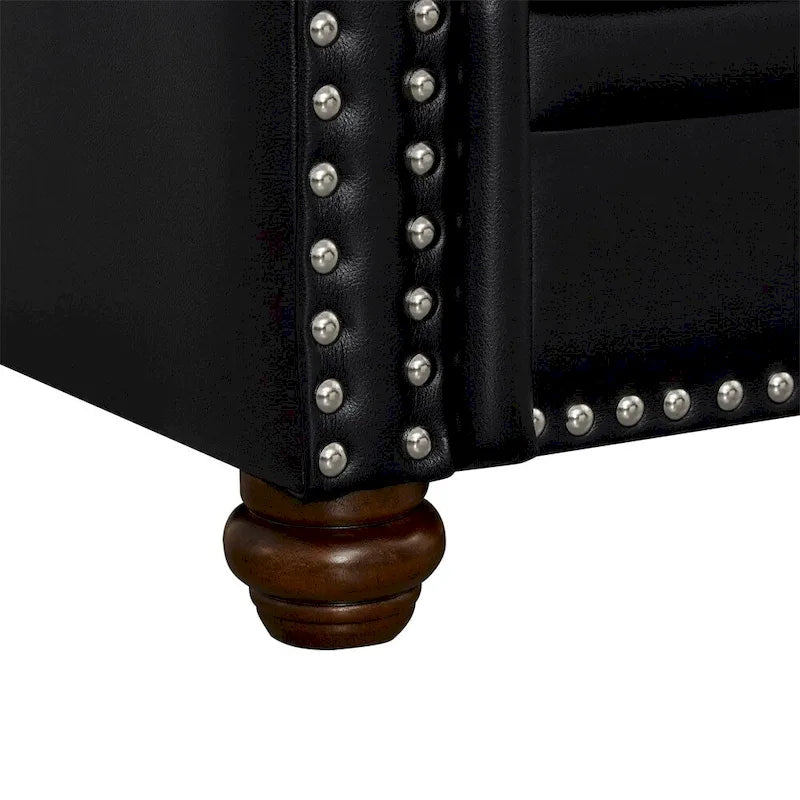 Living Room Sofa Single Seat Chair with Wood Leg Faux Leather