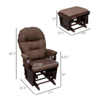 Nursery Glider Rocking Chair with Ottoman,Thick Padded Cushion Seating