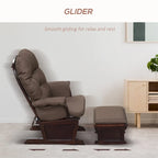 Nursery Glider Rocking Chair with Ottoman,Thick Padded Cushion Seating