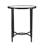 HomeRoots 25  Black And Clear Glass Oval End Table - 25x21x24.75